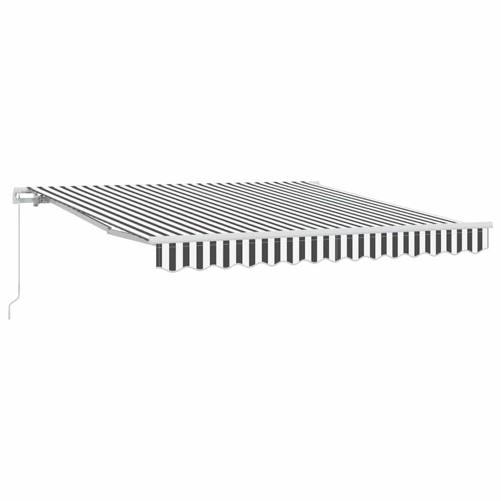 vidaXL Manual Retractable Awning Anthracite&White 300x250 cm
