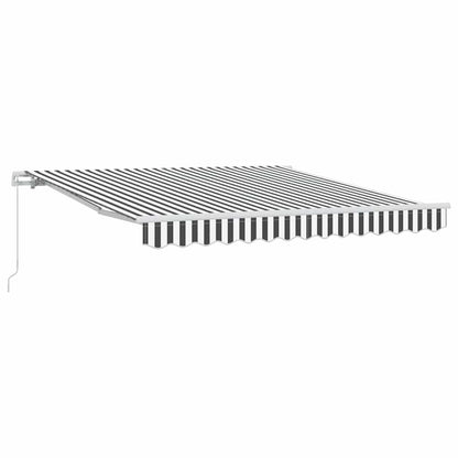 vidaXL Manual Retractable Awning Anthracite&White 300x250 cm