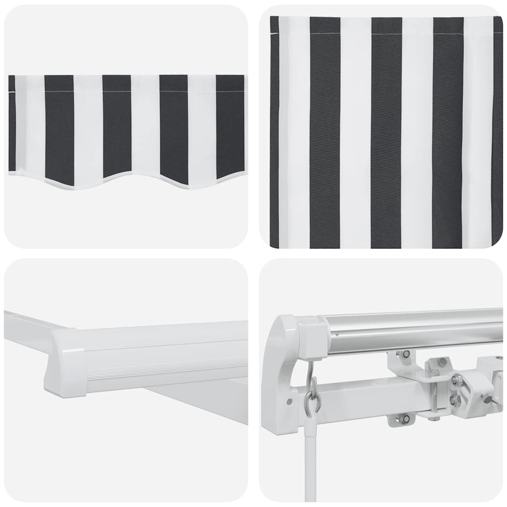 vidaXL Manual Retractable Awning Anthracite&White 300x250 cm