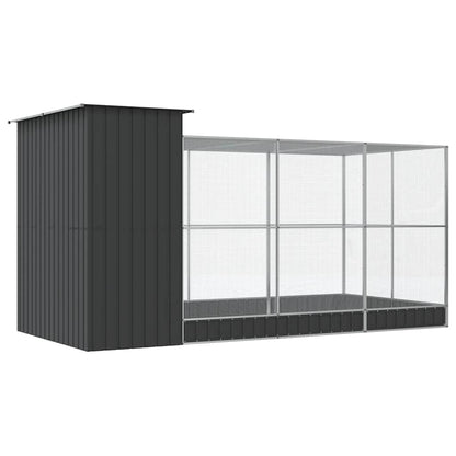 vidaXL Aviary with Extension Silver 416x203x216 cm Steel
