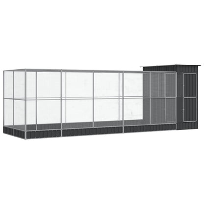 vidaXL Aviary with Extension Silver 623x203x216 cm Steel