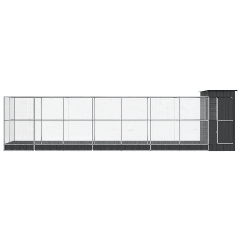 vidaXL Aviary with Extension Silver 830x203x216 cm Steel