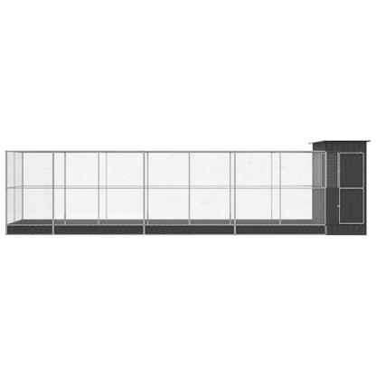 vidaXL Aviary with Extension Silver 830x203x216 cm Steel