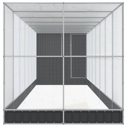 vidaXL Aviary with Extension Silver 830x203x216 cm Steel