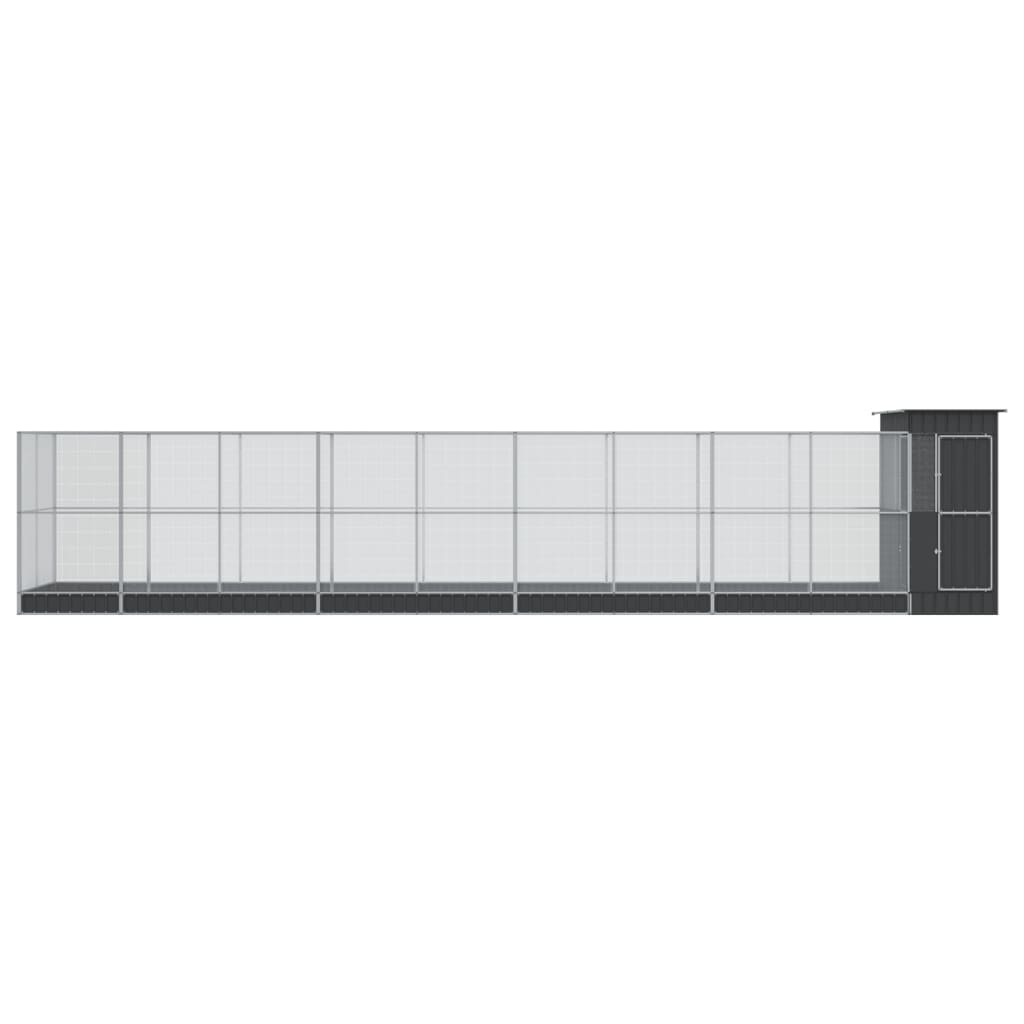 vidaXL Aviary with Extension Silver 1037x203x216 cm Steel