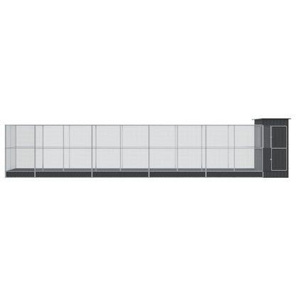 vidaXL Aviary with Extension Silver 1037x203x216 cm Steel