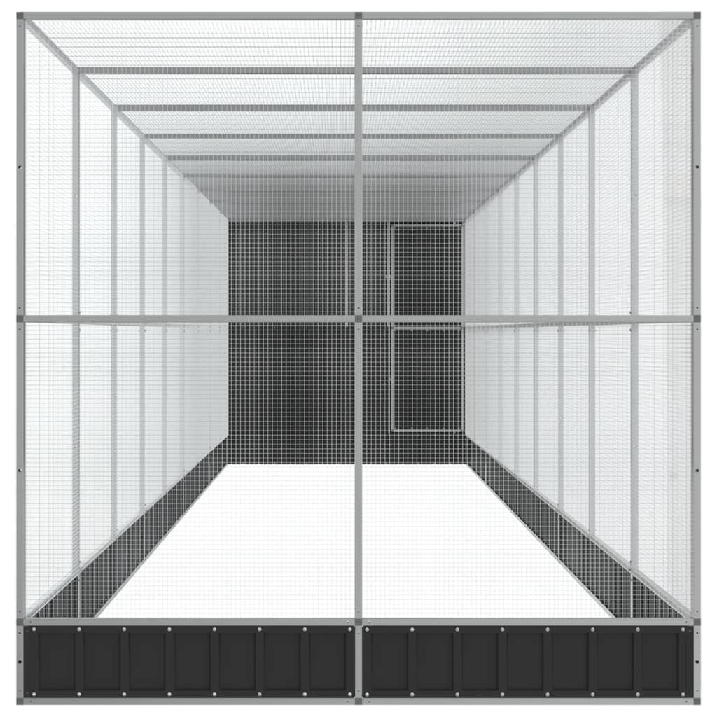 vidaXL Aviary with Extension Silver 1037x203x216 cm Steel