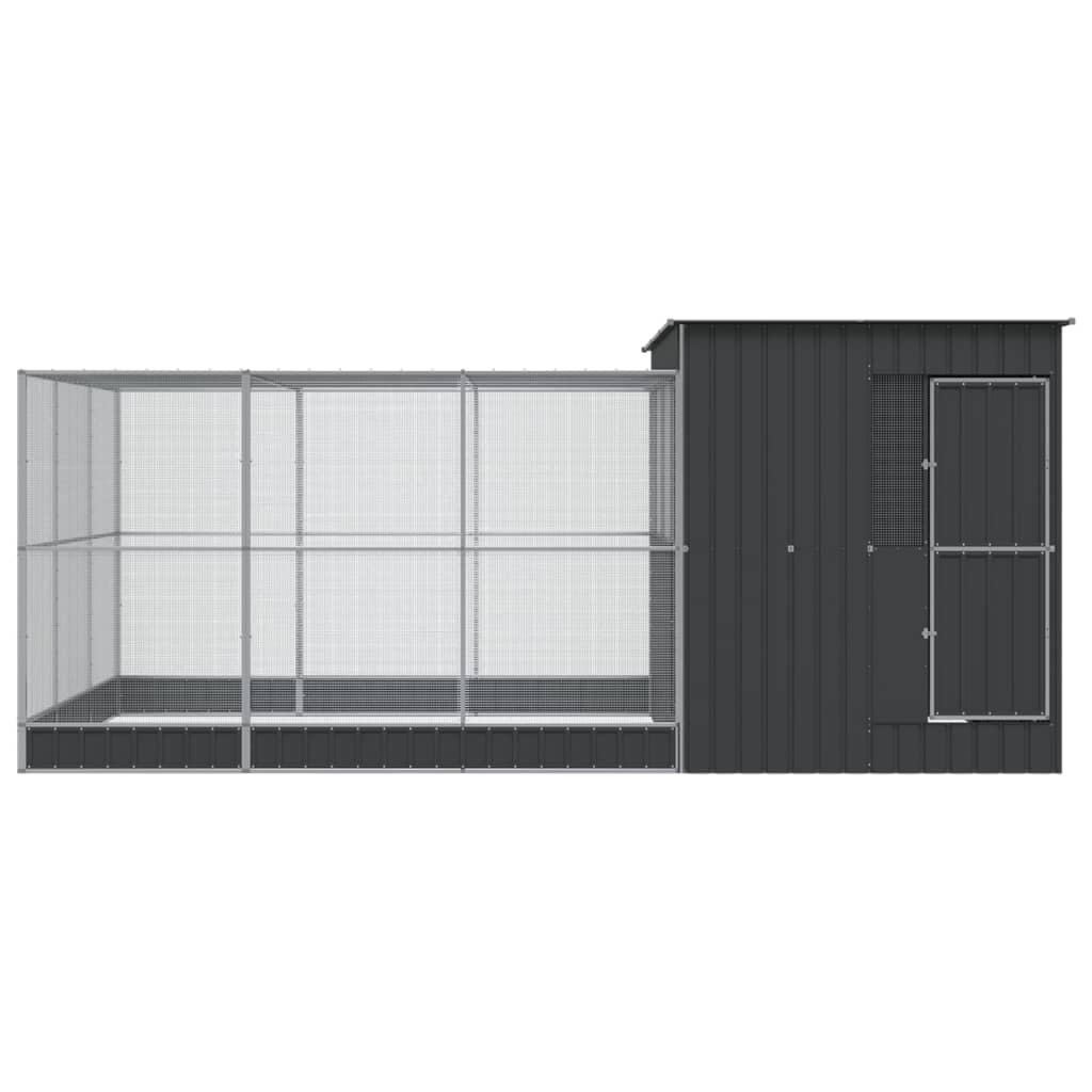 vidaXL Aviary with Extension Silver 497x303x216 cm Steel