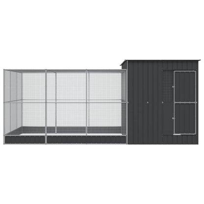 vidaXL Aviary with Extension Silver 497x303x216 cm Steel