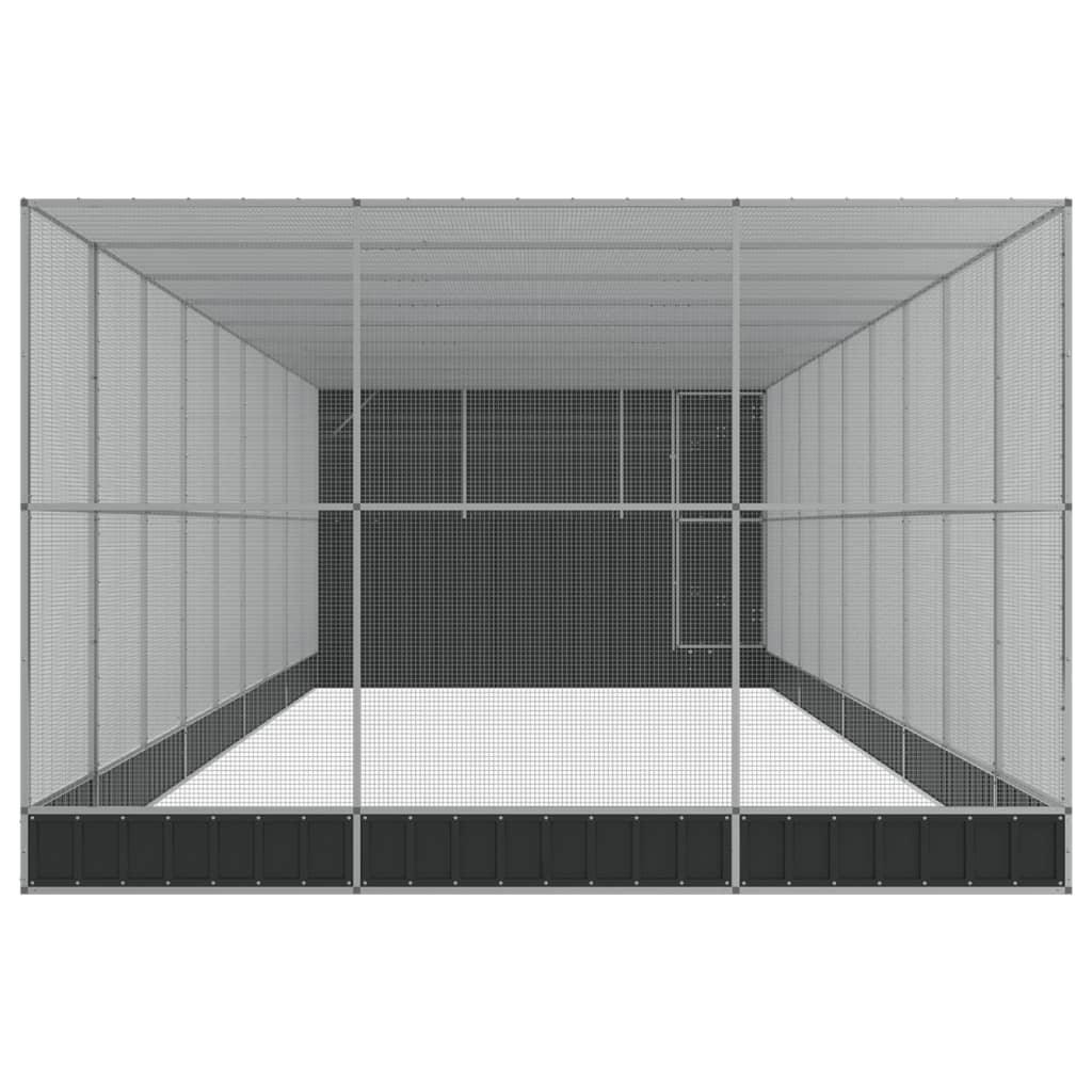 vidaXL Aviary with Extension Silver 1118x303x216 cm Steel