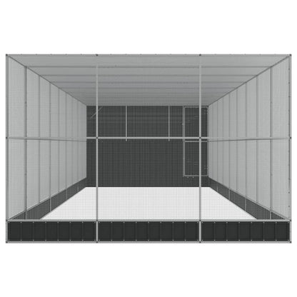 vidaXL Aviary with Extension Silver 1118x303x216 cm Steel