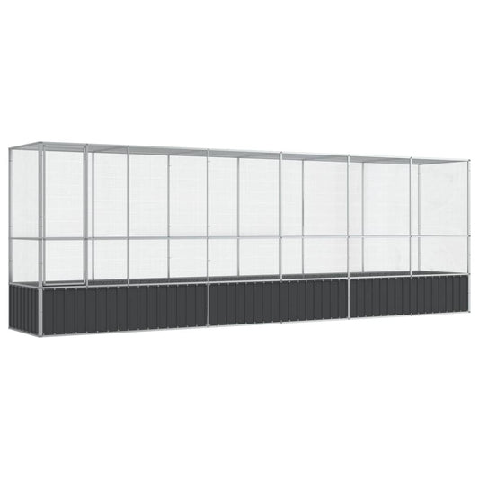 vidaXL Aviary with Extension Silver 626.5x107x212 cm Steel