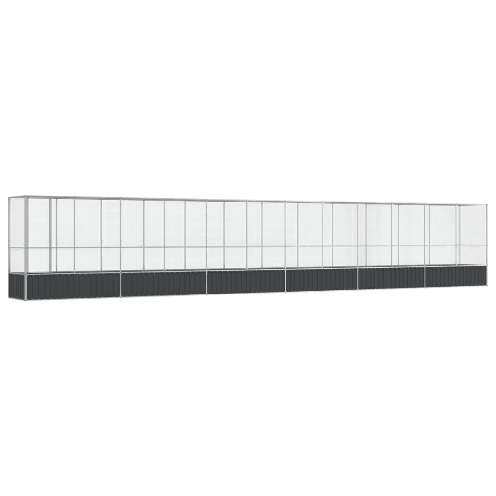 vidaXL Aviary with Extension Silver 1250.5x107x212 cm Steel