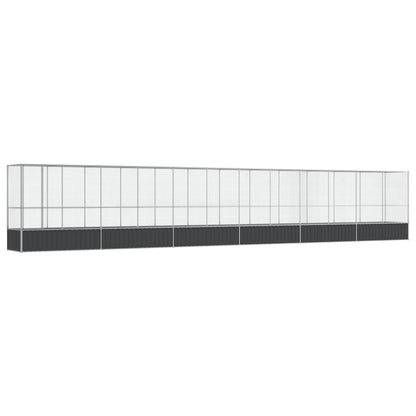 vidaXL Aviary with Extension Silver 1250.5x107x212 cm Steel