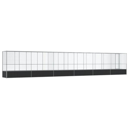 vidaXL Aviary with Extension Silver 1250.5x107x212 cm Steel