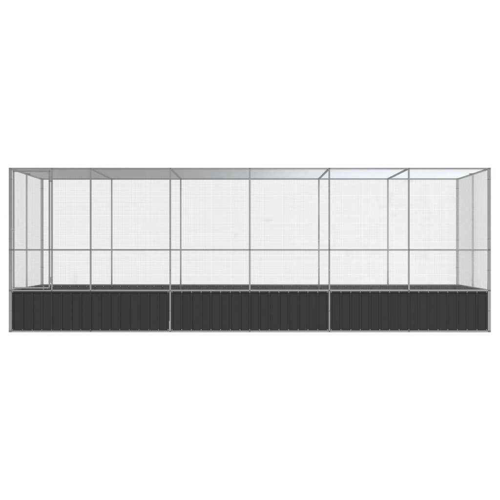 vidaXL Aviary with Extension Silver 625x207x212 cm Steel