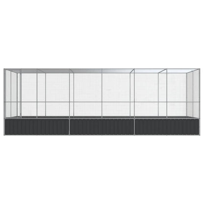 vidaXL Aviary with Extension Silver 625x207x212 cm Steel