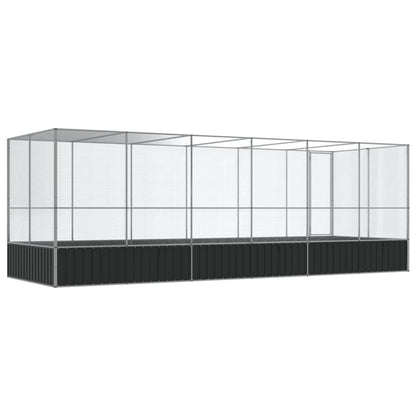 vidaXL Aviary with Extension Silver 625x207x212 cm Steel