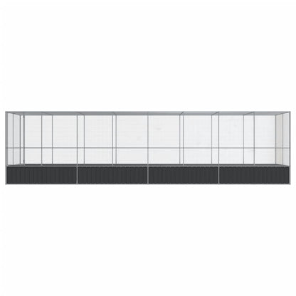 vidaXL Aviary with Extension Silver 832x207x212 cm Steel