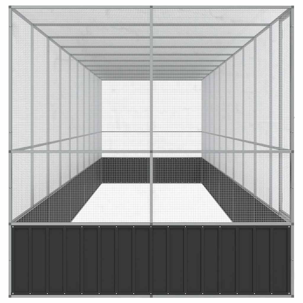 vidaXL Aviary with Extension Silver 1039x207x212 cm Steel