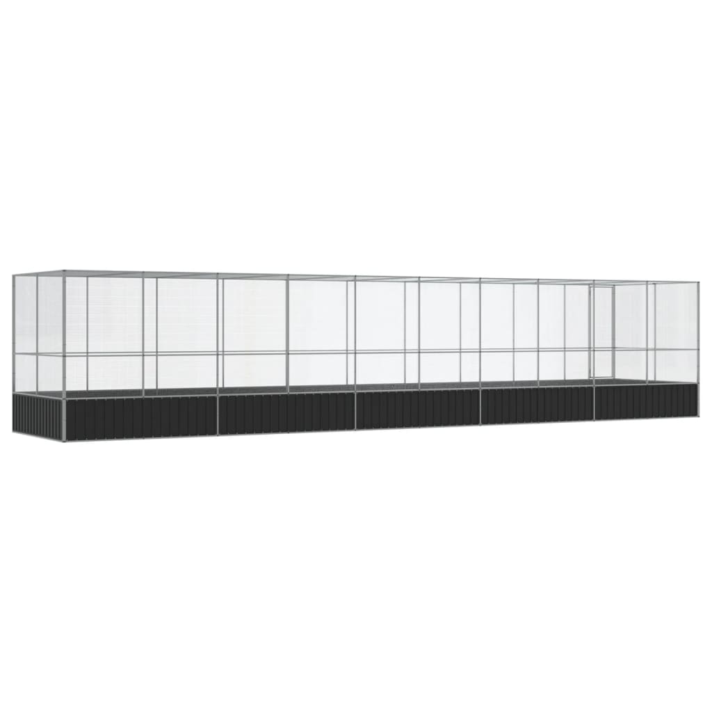 vidaXL Aviary with Extension Silver 1039x207x212 cm Steel