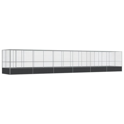 vidaXL Aviary with Extension Silver 1246x207x212 cm Steel