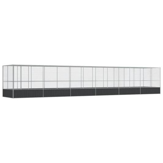 vidaXL Aviary with Extension Silver 1246x207x212 cm Steel