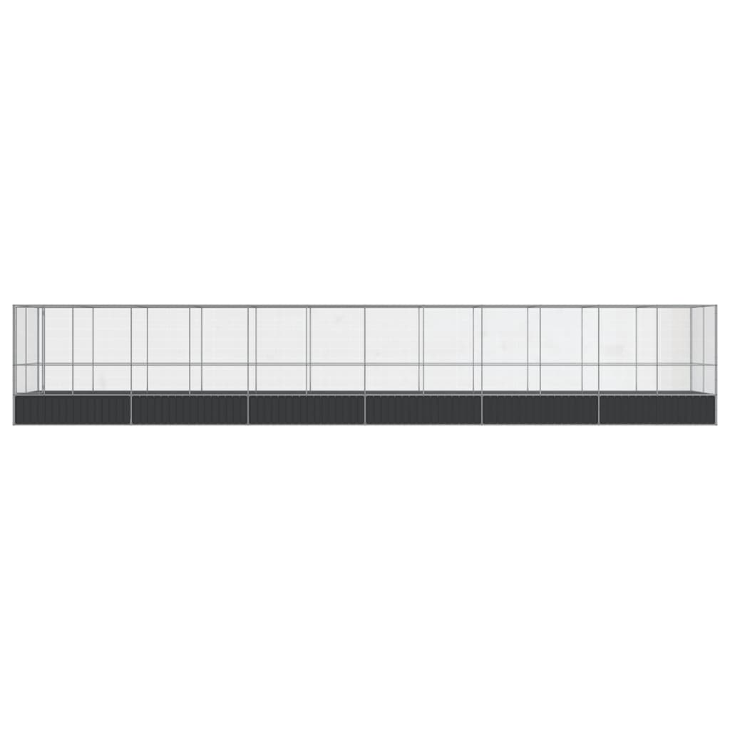 vidaXL Aviary with Extension Silver 1246x207x212 cm Steel