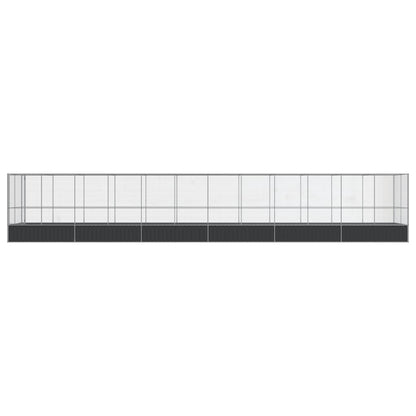 vidaXL Aviary with Extension Silver 1246x207x212 cm Steel