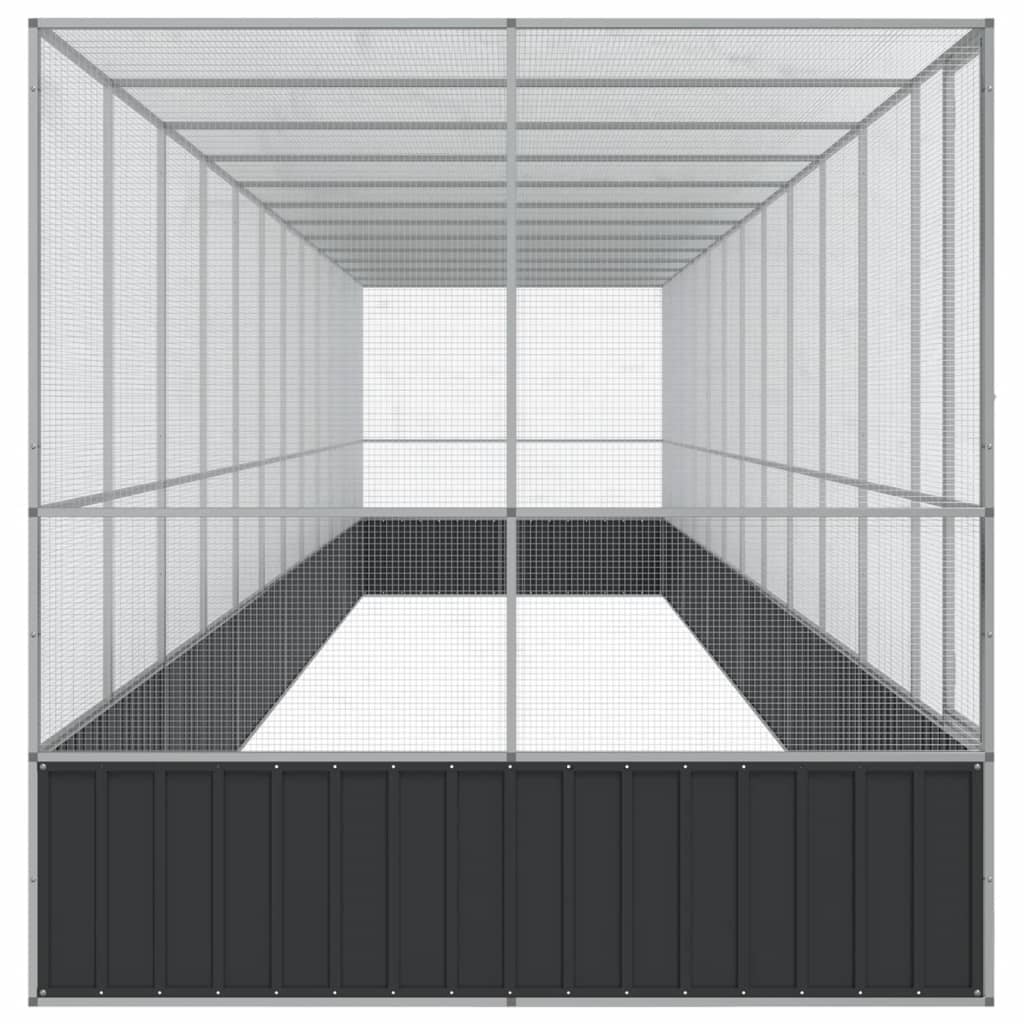 vidaXL Aviary with Extension Silver 1246x207x212 cm Steel