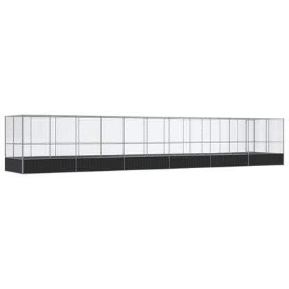 vidaXL Aviary with Extension Silver 1246x207x212 cm Steel