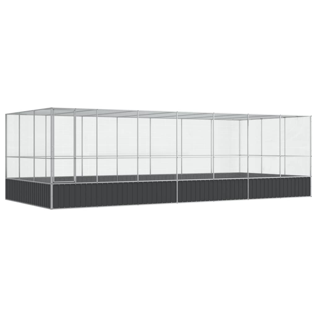 vidaXL Aviary with Extension Silver 725x307x212 cm Steel