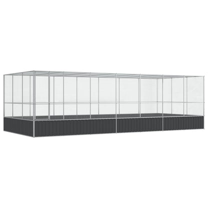 vidaXL Aviary with Extension Silver 725x307x212 cm Steel