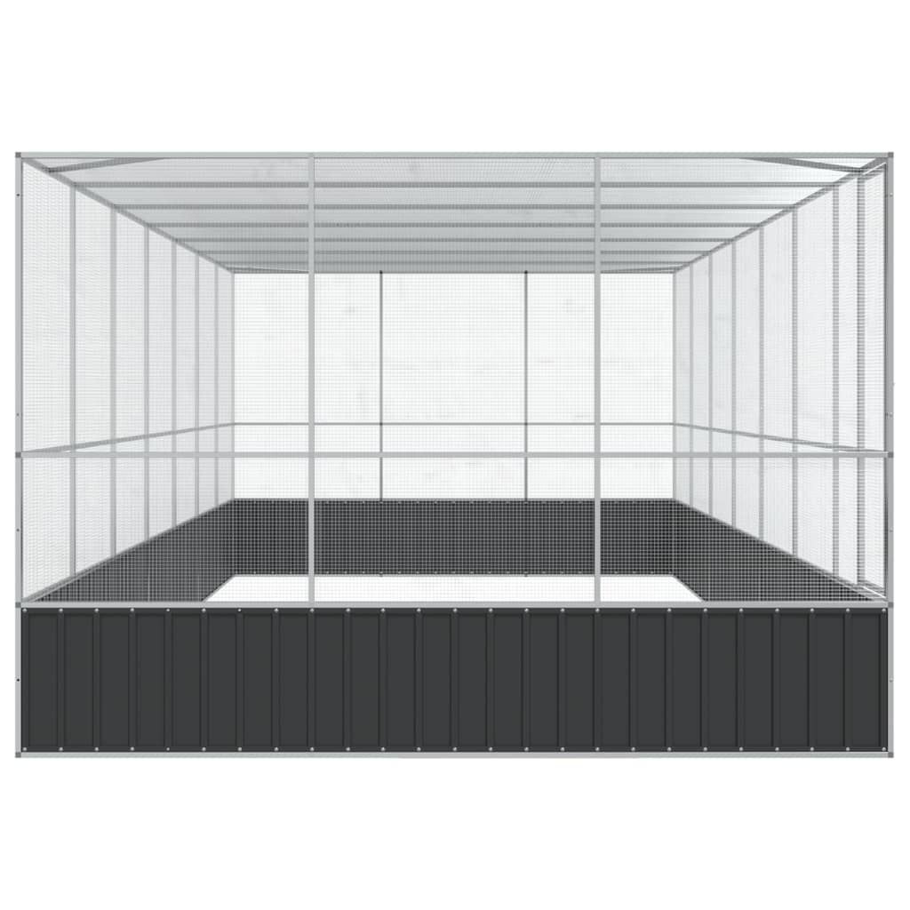 vidaXL Aviary with Extension Silver 725x307x212 cm Steel