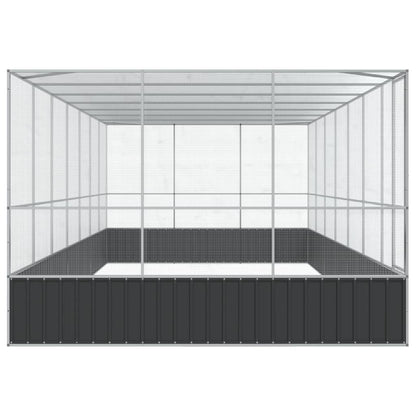 vidaXL Aviary with Extension Silver 725x307x212 cm Steel