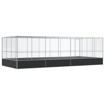 vidaXL Aviary with Extension Silver 725x307x212 cm Steel