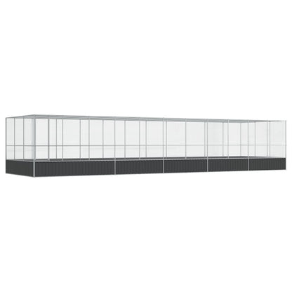 vidaXL Aviary with Extension Silver 1139x307x212 cm Steel