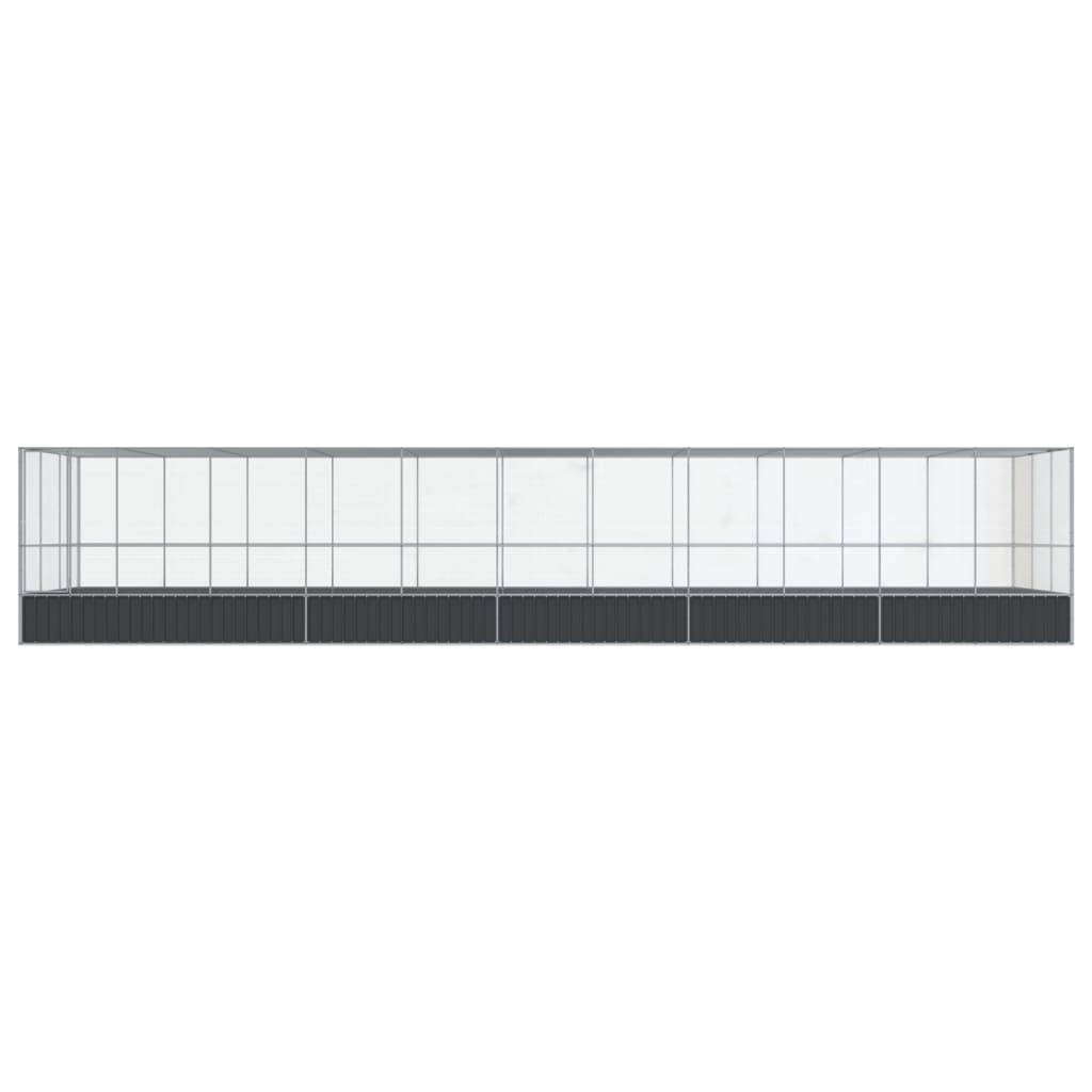 vidaXL Aviary with Extension Silver 1139x307x212 cm Steel