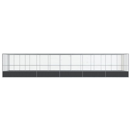 vidaXL Aviary with Extension Silver 1139x307x212 cm Steel