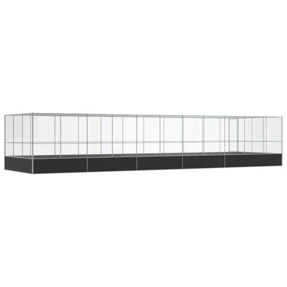vidaXL Aviary with Extension Silver 1139x307x212 cm Steel
