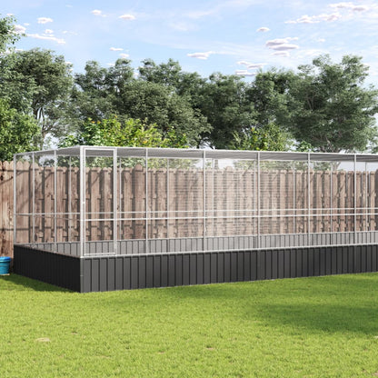 vidaXL Aviary with Extension Silver 1139x307x212 cm Steel