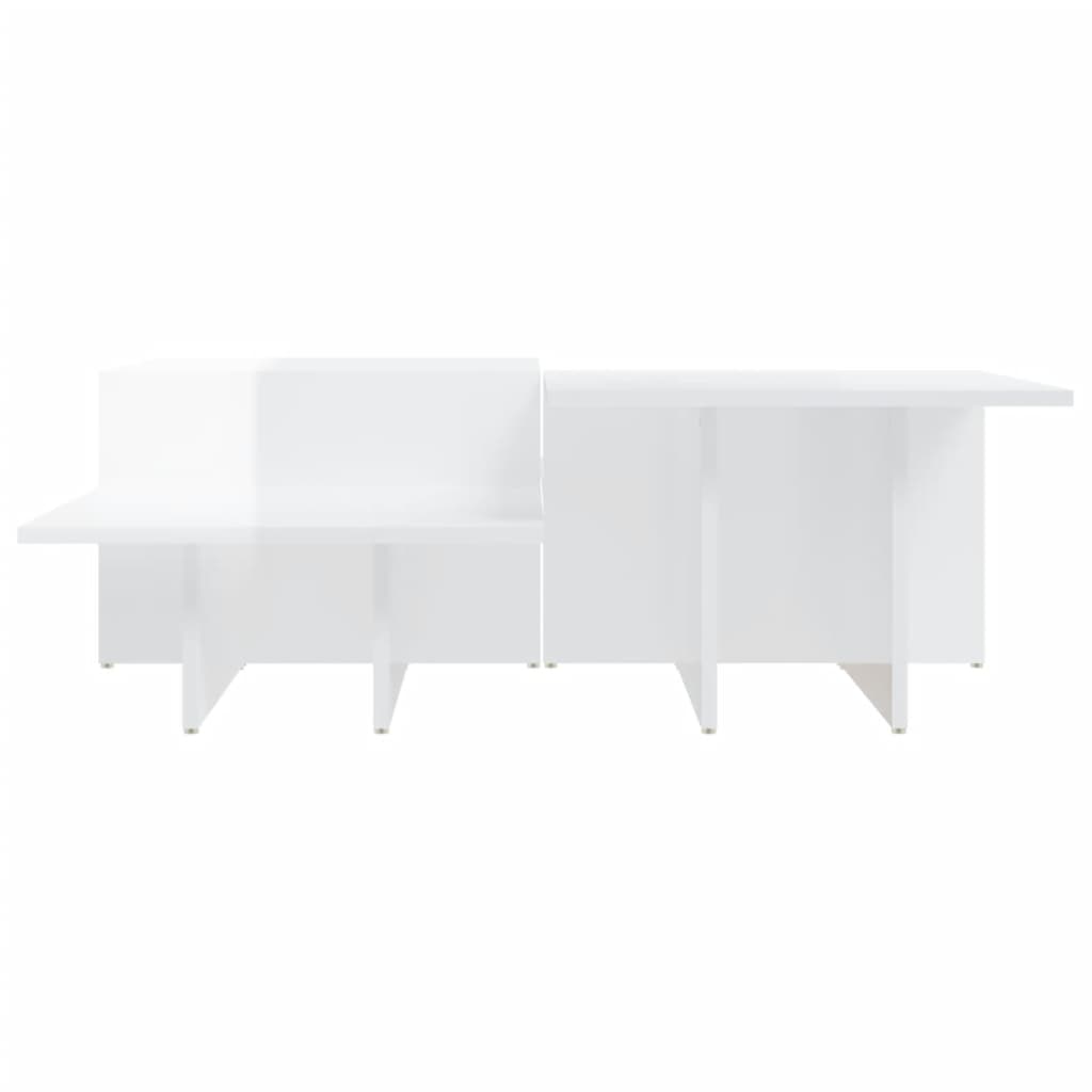 vidaXL Coffee Tables 2 pcs High Gloss White Engineered Wood
