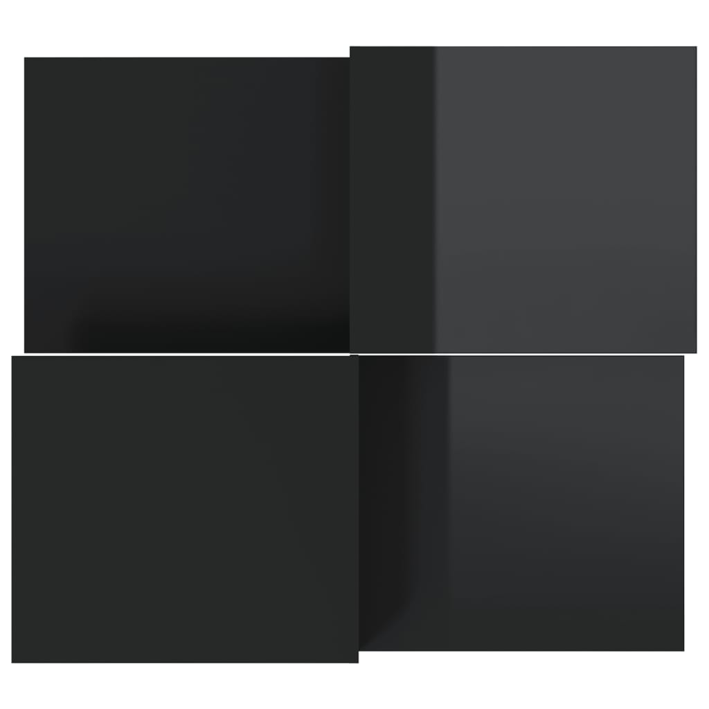 vidaXL Coffee Tables 2 pcs High Gloss Black Engineered Wood