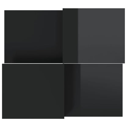 vidaXL Coffee Tables 2 pcs High Gloss Black Engineered Wood