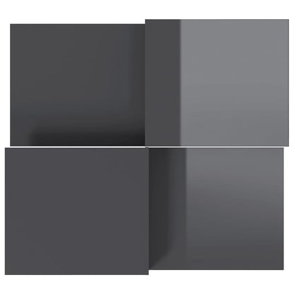 vidaXL Coffee Tables 2 pcs High Gloss Grey Engineered Wood