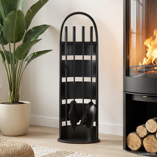 vidaXL 5 Piece Fireplace Tool Set 23x15x66 cm Steel