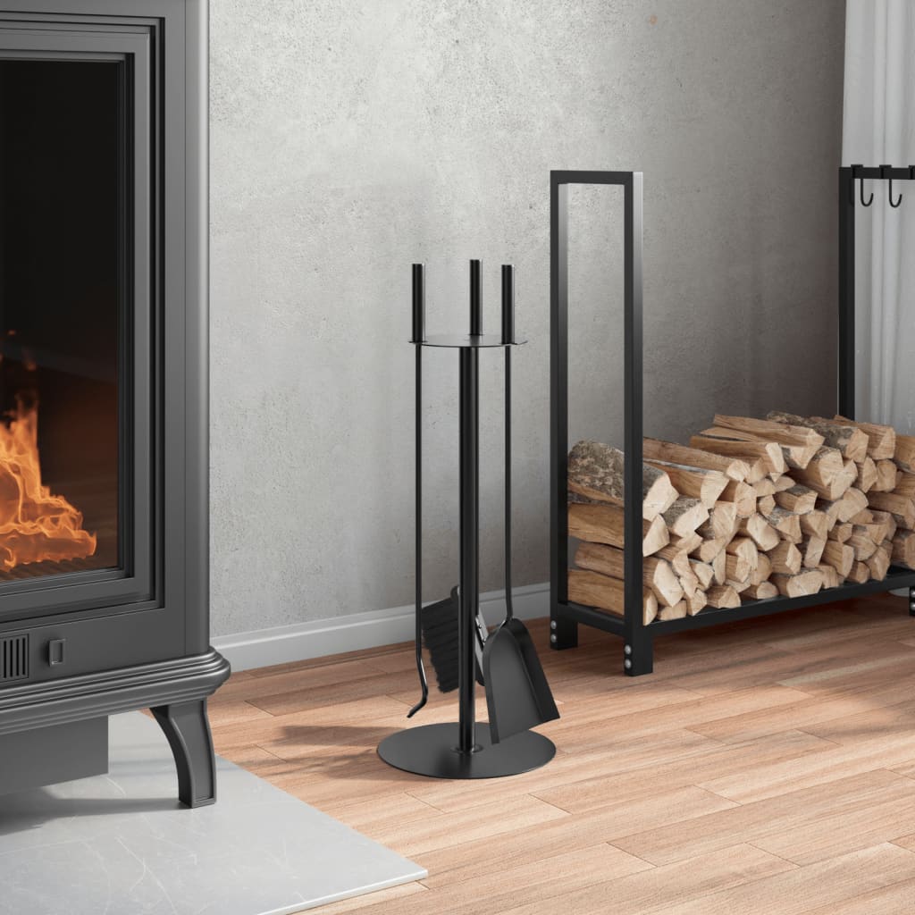 vidaXL 4 Piece Fireplace Tool Set 22x59 cm Steel