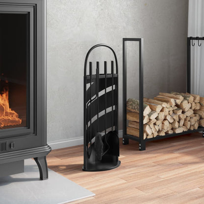 vidaXL 5 Piece Fireplace Tool Set 23x15x66 cm Steel