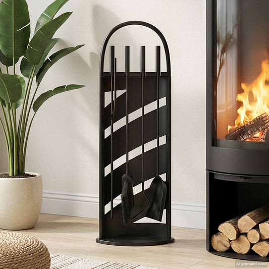 vidaXL 5 Piece Fireplace Tool Set 23x15x66 cm Steel