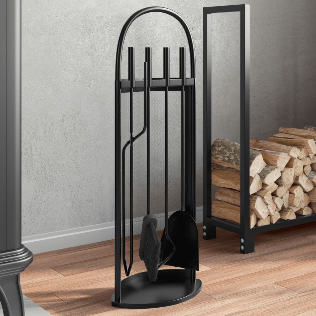 vidaXL 5 Piece Fireplace Tool Set 23x15x66 cm Steel